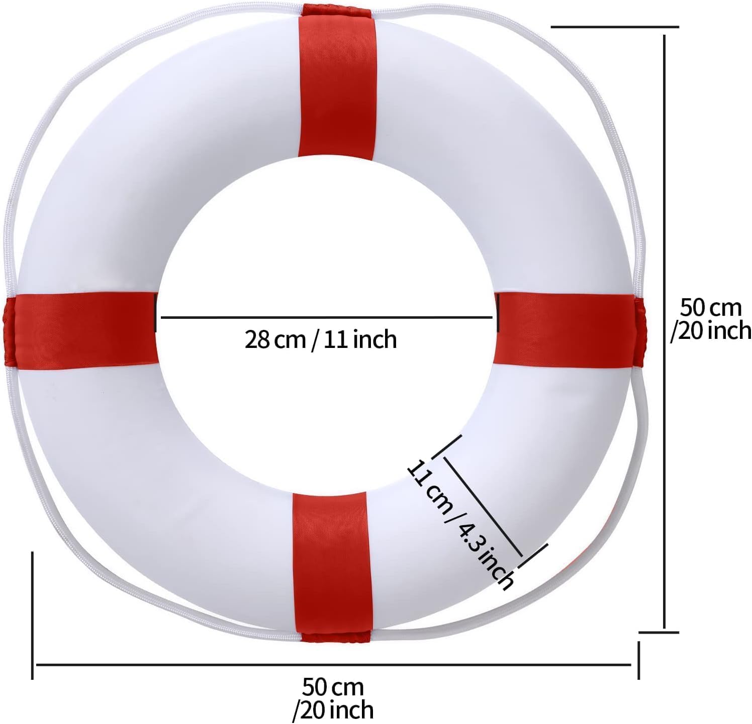 50,8 cm Pool-Sicherheits-Schwimmring für Pool, Schwimmbad, Schaumstoff-Ring, Pool-Boje, Sicherheits-Wurfringe, Rettungsschwimmer Wanddekoration