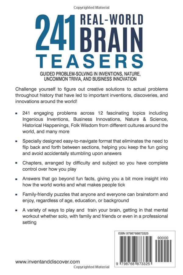241 Real-World Brain Teasers.: Guided problem-solving in Inventions, Nature, Uncommon Trivia, and Business Innovation. (Invent and Discover) - Image 2