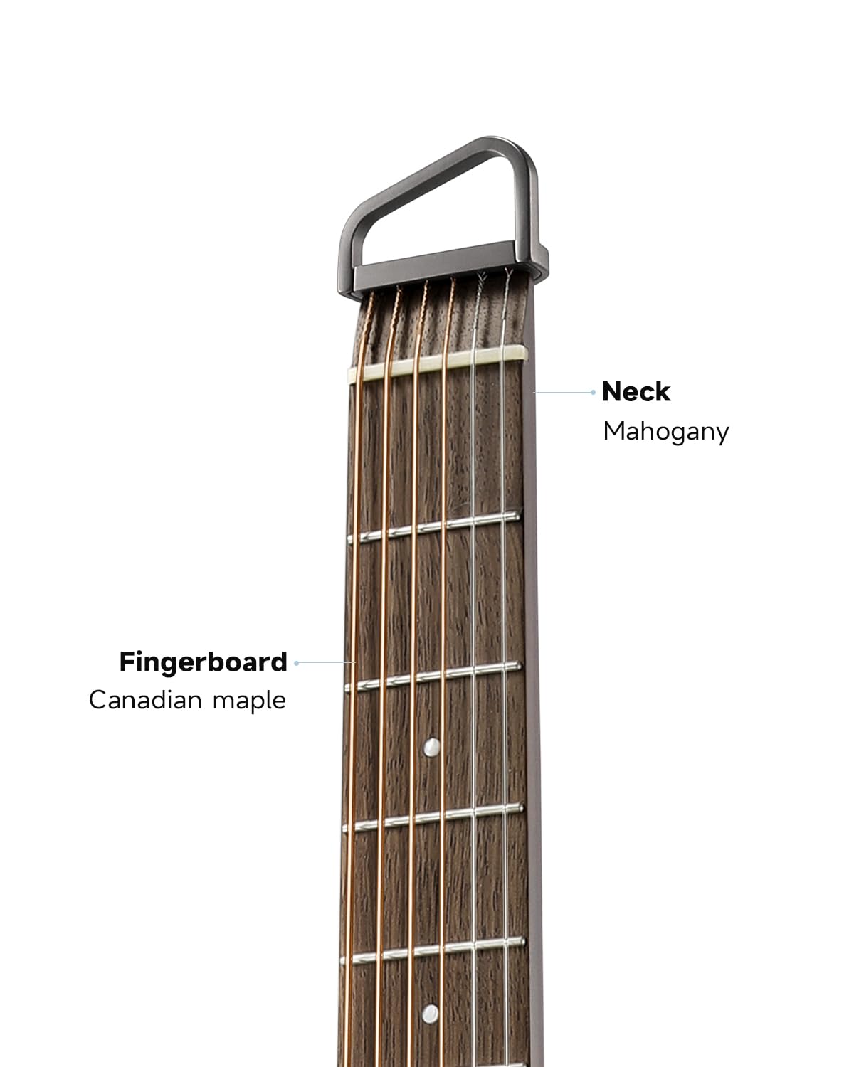 Donner Chitarra Elettroacustica HUSH I PRO Travel, Kit Intelligente con Cuffie e Borsa, Sunburst