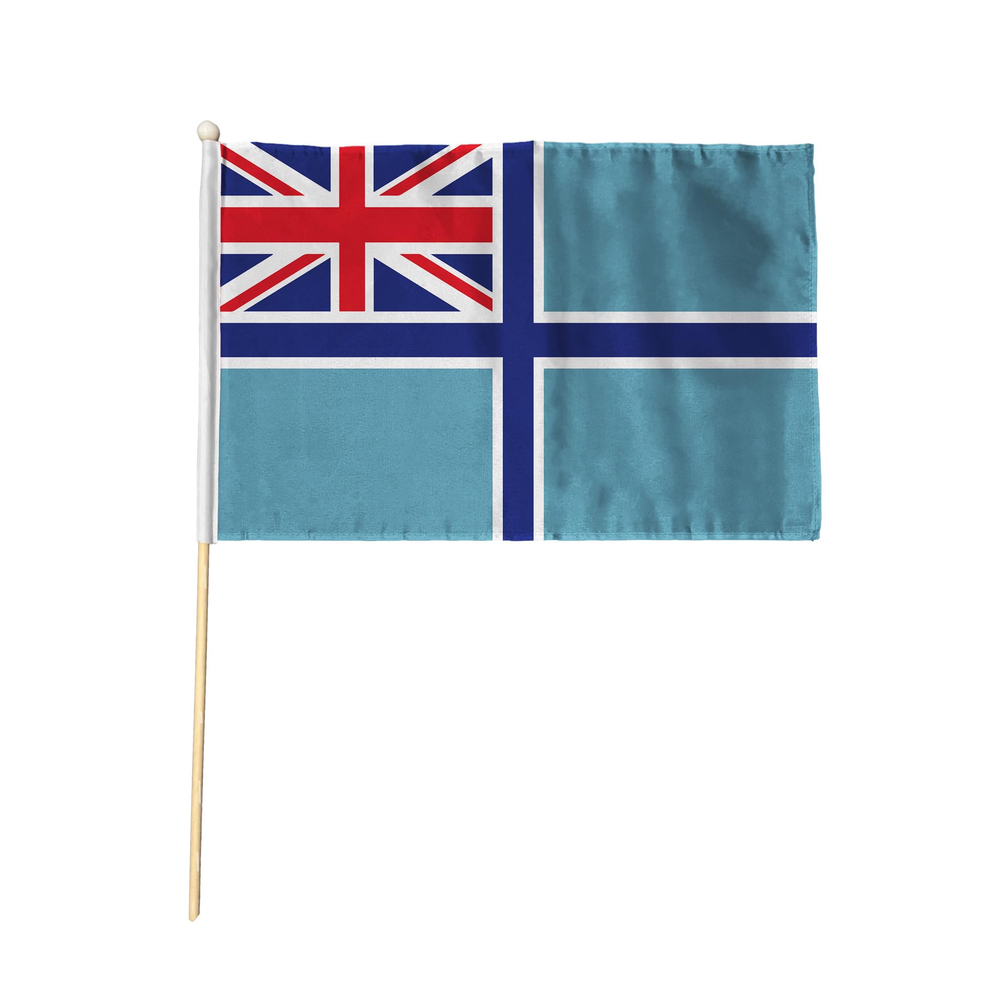 Flagtex Civil Air Ensign CAE Pack of 12 Hand Waving Flag (9x6 Inch) - Premium Wooden Stick Hand Flag 9x6 Inch Natural Wood Pole British Aviation Flag Events Parades