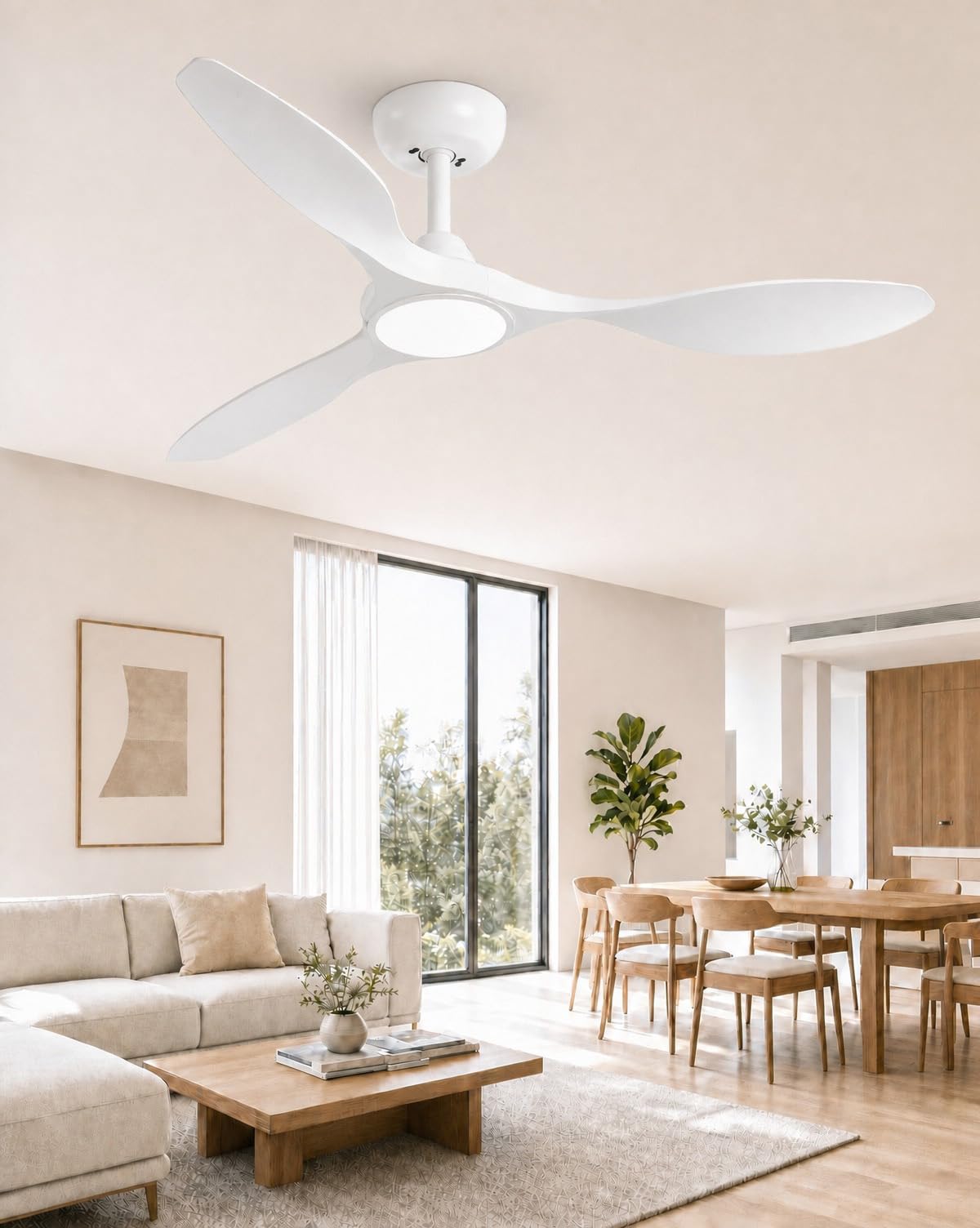 Photo 1 of Roomratv 42-Inch Modern White Ceiling Fan with Light and Remote