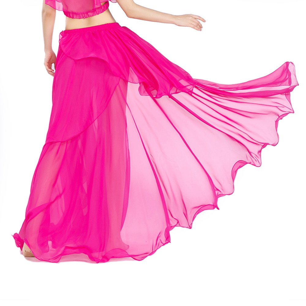ROYAL SMEELA Falda Danza del Vientre Sexy Faldas Larga Danza del Vientre para Mujer Gasa Vestidos Danza Vientre Faldas Danza Vientre Traje de Danza del Vientre Practicar Ropa Falda de Danza Oriental