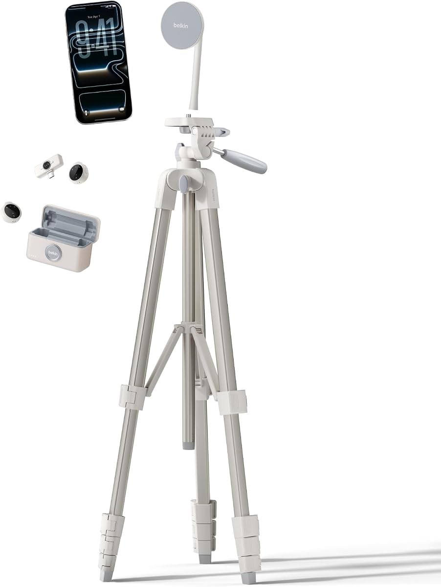 Stage Creator Essentials Kit, Tripod, Phone Mount, Dual Microphones | vlogging kit, magnetic phone mount, wireless microphones, portable, TikTok, YouTube, Instagram, streaming
