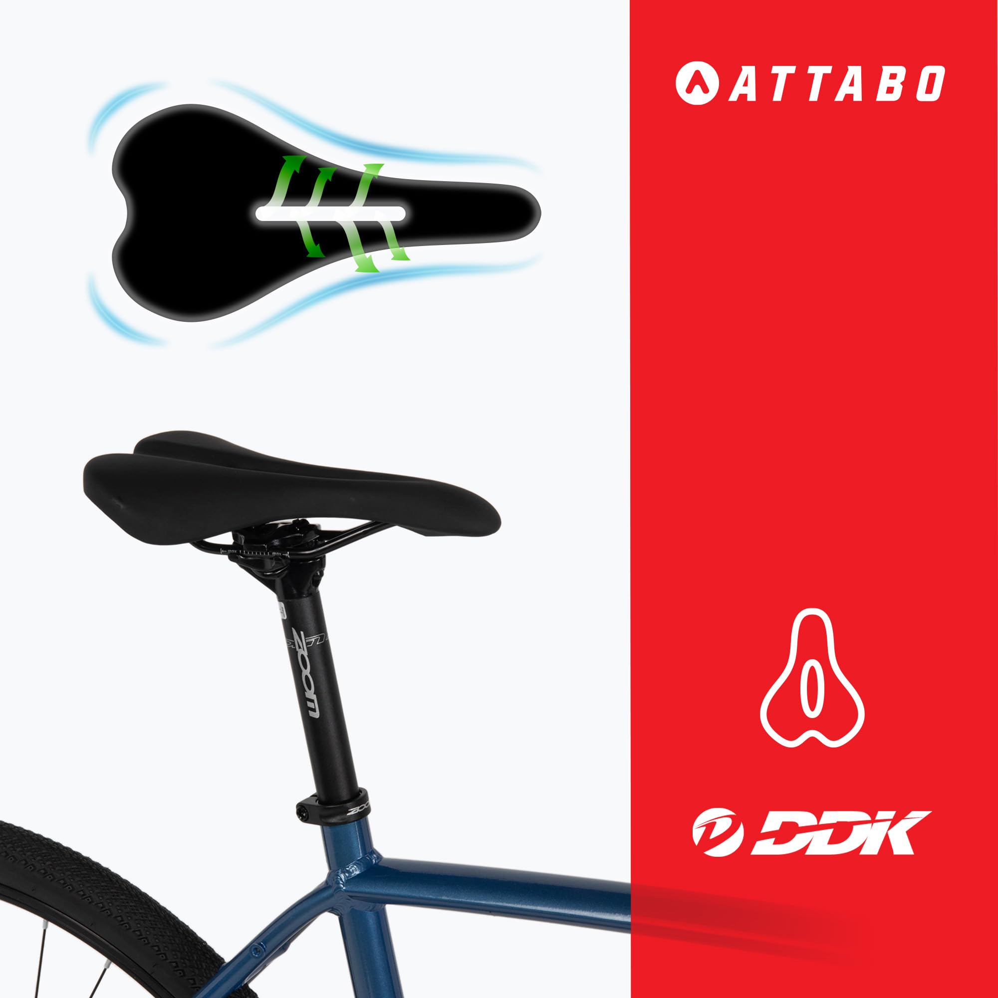 ATTABO Gravel Bike GRADO 2.0 mit Aluminiumrahmen 52-56 cm Ergonomischer Lenker Mechanische Scheibenbremse TEKTRO Fahrrad mit 28" Laufrädern mit Zubehör Verstellbarer Sattel 10-Gang Schaltgetriebe