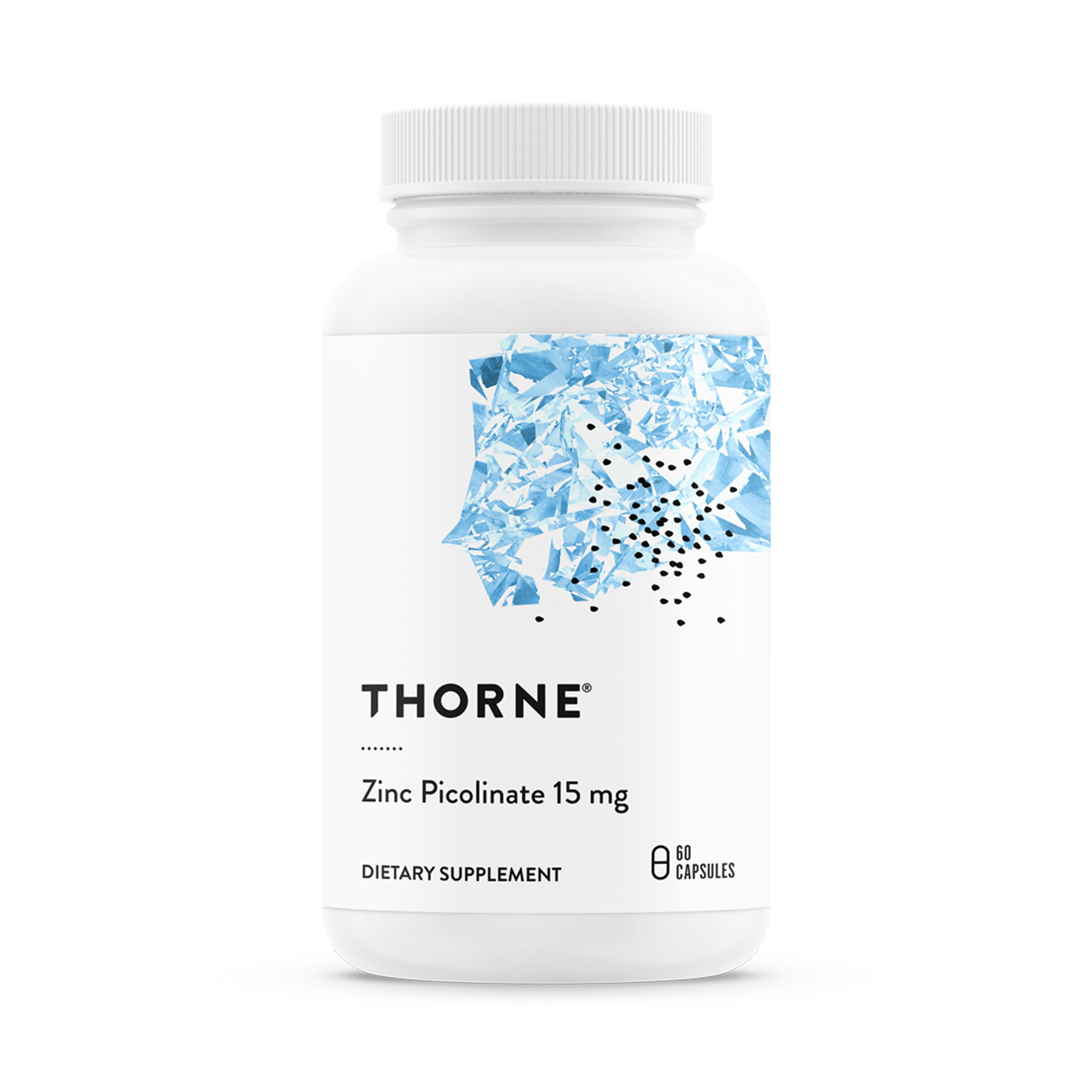 THORNEZinc Picolinate 15mg - Highly Absorbable Zinc Supplement - Supports Wellness, Immune System, Eye, Skin, and Reproductive Health - Gluten-Free, Soy-Free, Dairy-Free - 60 Capsules