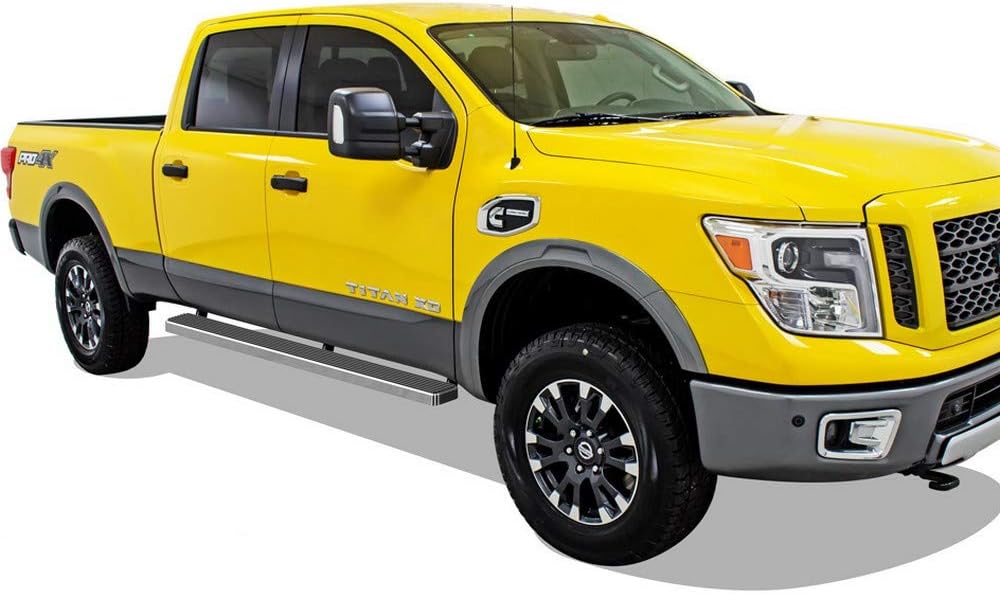 APS Premium 5in 304 Stainless Steel Running Boards Compatible with Nissan Titan Crew Cab 04-24