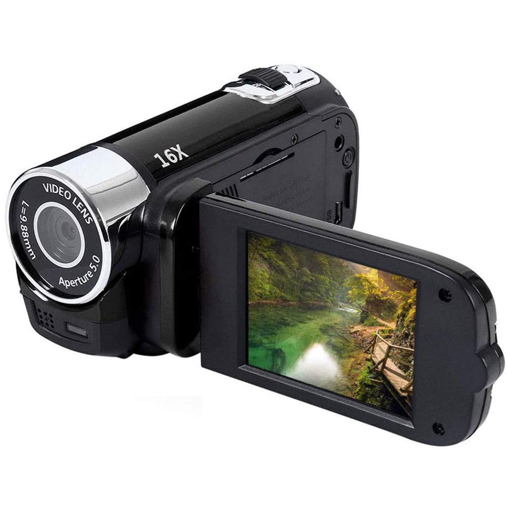 Zengkei Video Camera Camcorder with Night Vision, Vlogging Camera Recorder HD 1080P 2.7 Inch LCD Rotatable Flip Screen 16X Digital Zoom Camera Recorder