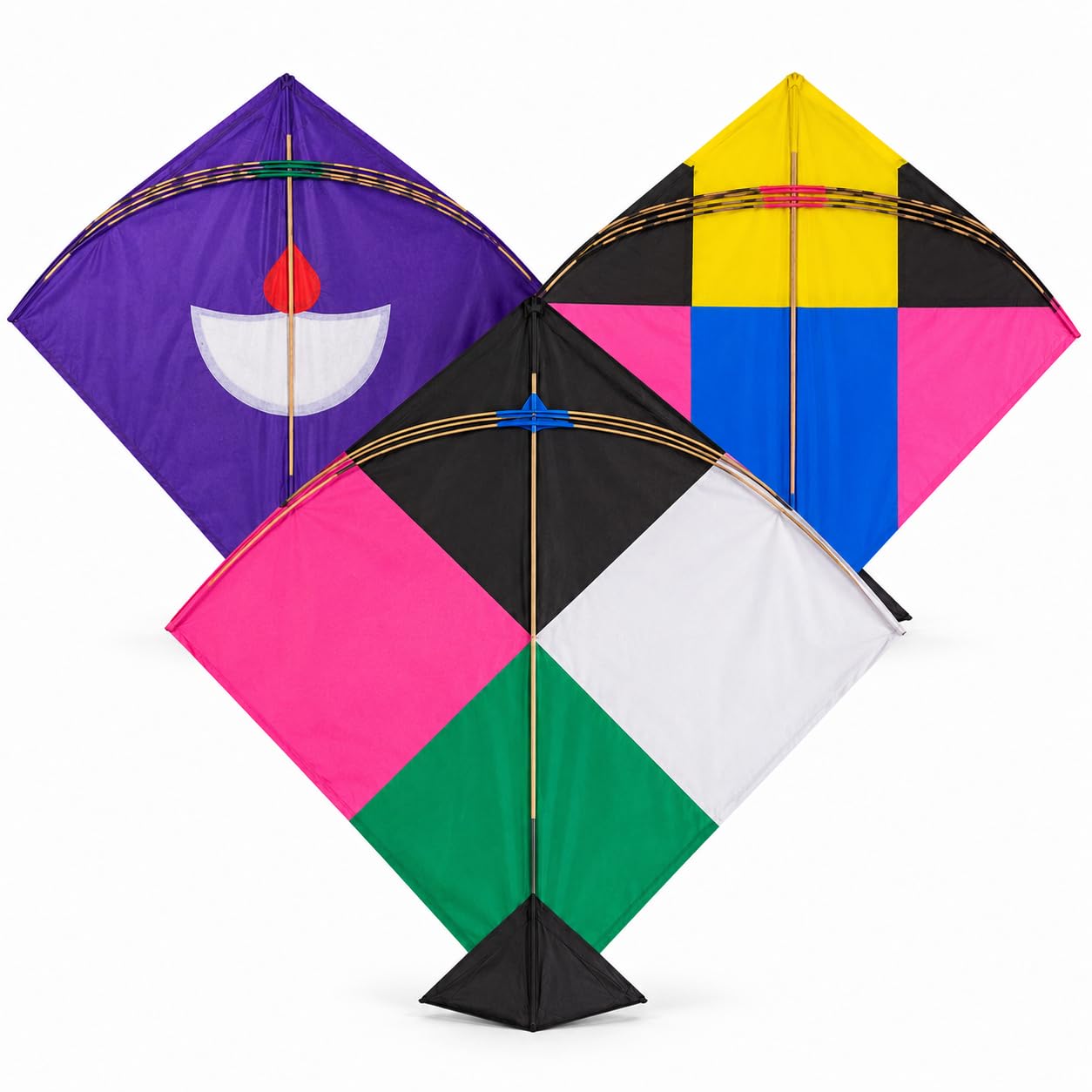 Decorative Fighter Kite Set, Multicolor Paper Kites, 42 x 42 cm, Pack of 10, for Flying and Decoration-image-47