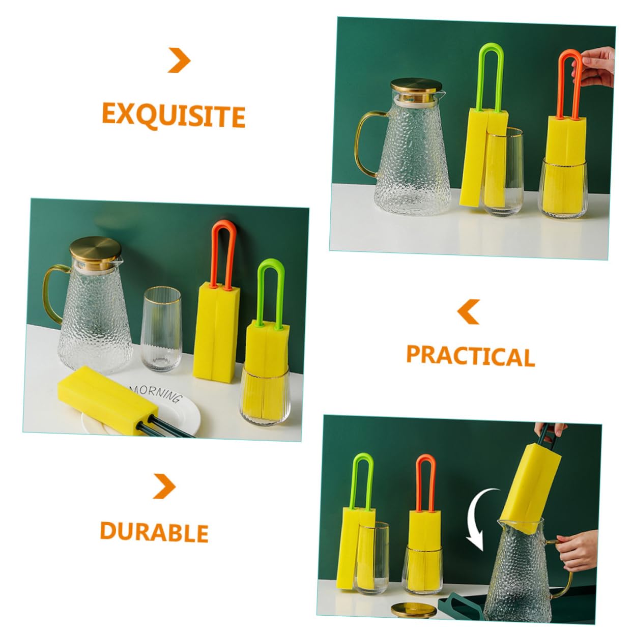 FRCOLOR 6pezzi Spazzole per Bottiglie Densità Scovolini Multifunzionali per Bottiglie e Utensili per e Casa