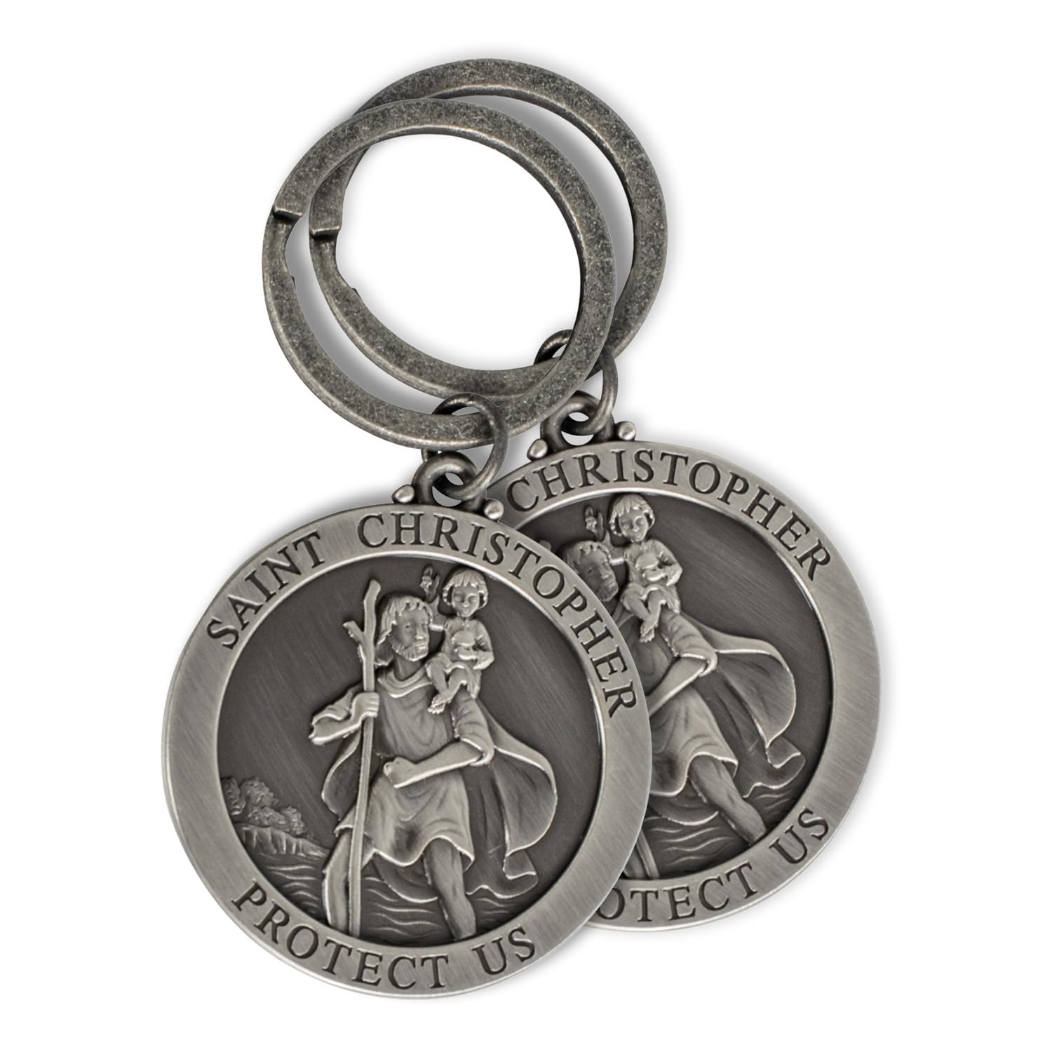Dicksons Round Zinc Alloy Silver Christian Inspirational Split Key Ring for Bible Bag, Backpack, Purse, Lanyard or Wallet