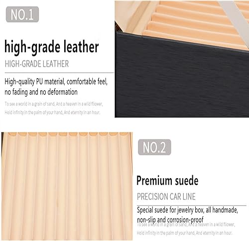 Miniatura 4 de Gdrasuya10 Caja de exhibición de bolígrafos de franela de cuero, caja organizadora de bolígrafos de vidrio, caja de almacenamiento con tapa, ventana