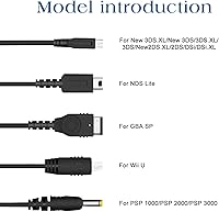 Vista 2 de Xahpower Cable cargador USB 5 en 1 para Nintendo DS Lite, 3DS, DS y Gameboy Advance SPPSP 100020003000