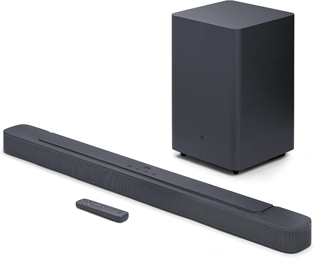JBL SoundBar 2.1 Deep Bass MK2, Television Speaker for Home Entertainment Sound System, Sleek and Compact Design Surround Sound, in Black