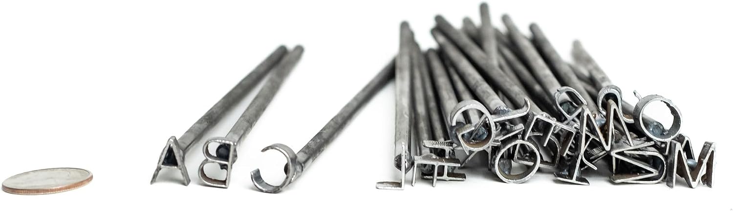 1/2" Alphabet Mini Steel Branding Irons Kit for Hats, Wood Burning, DIY Beginner Adult Crafts