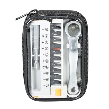 12pcs Mini Ratchet Wrench Close Quarter Ratcheting Screwdriver Bits Set with 1/4