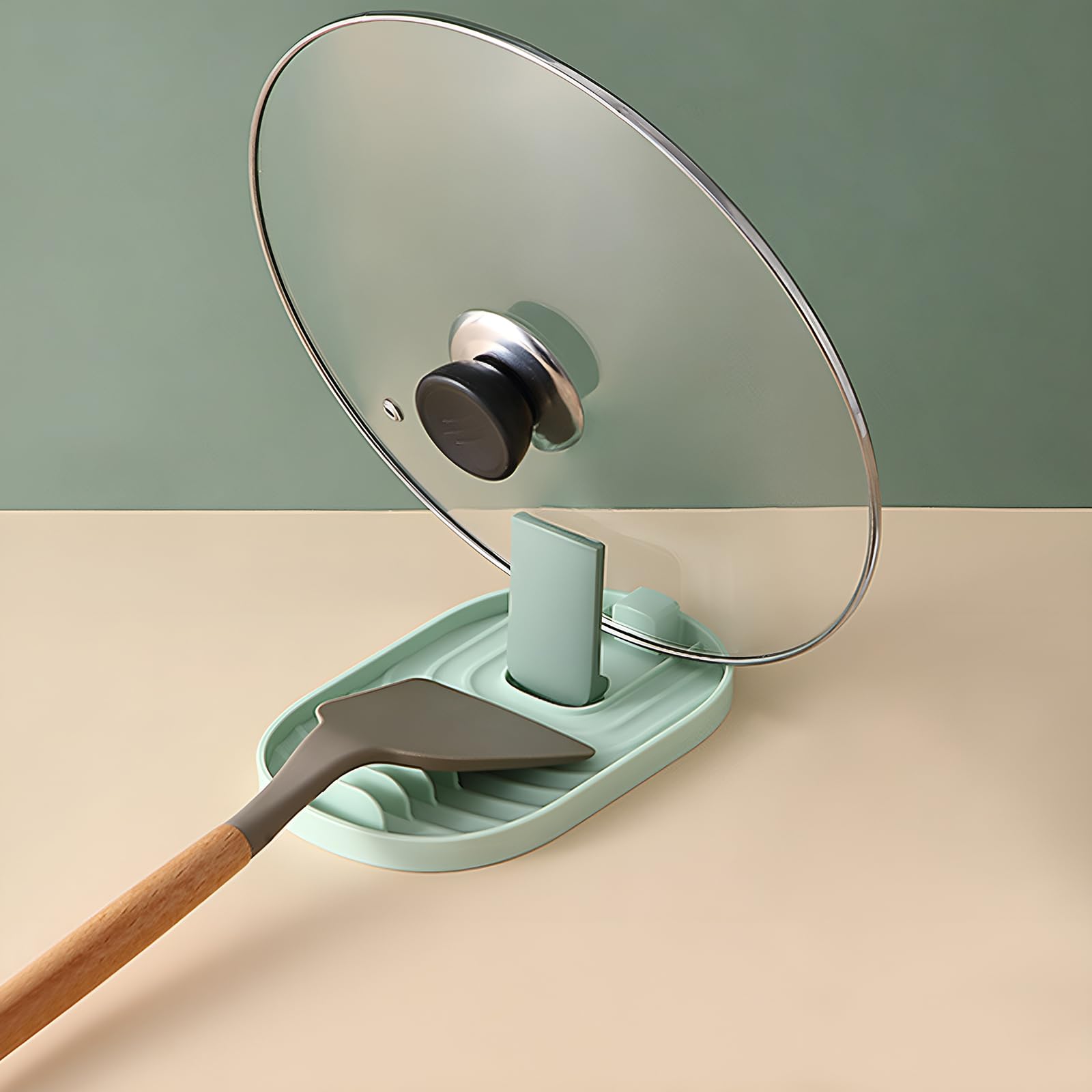 Poggia Mestolo In Legno Naturale - Portaposate Da Banco Per Cucchiai, Spatole, 18x10 Cm - Foto 7