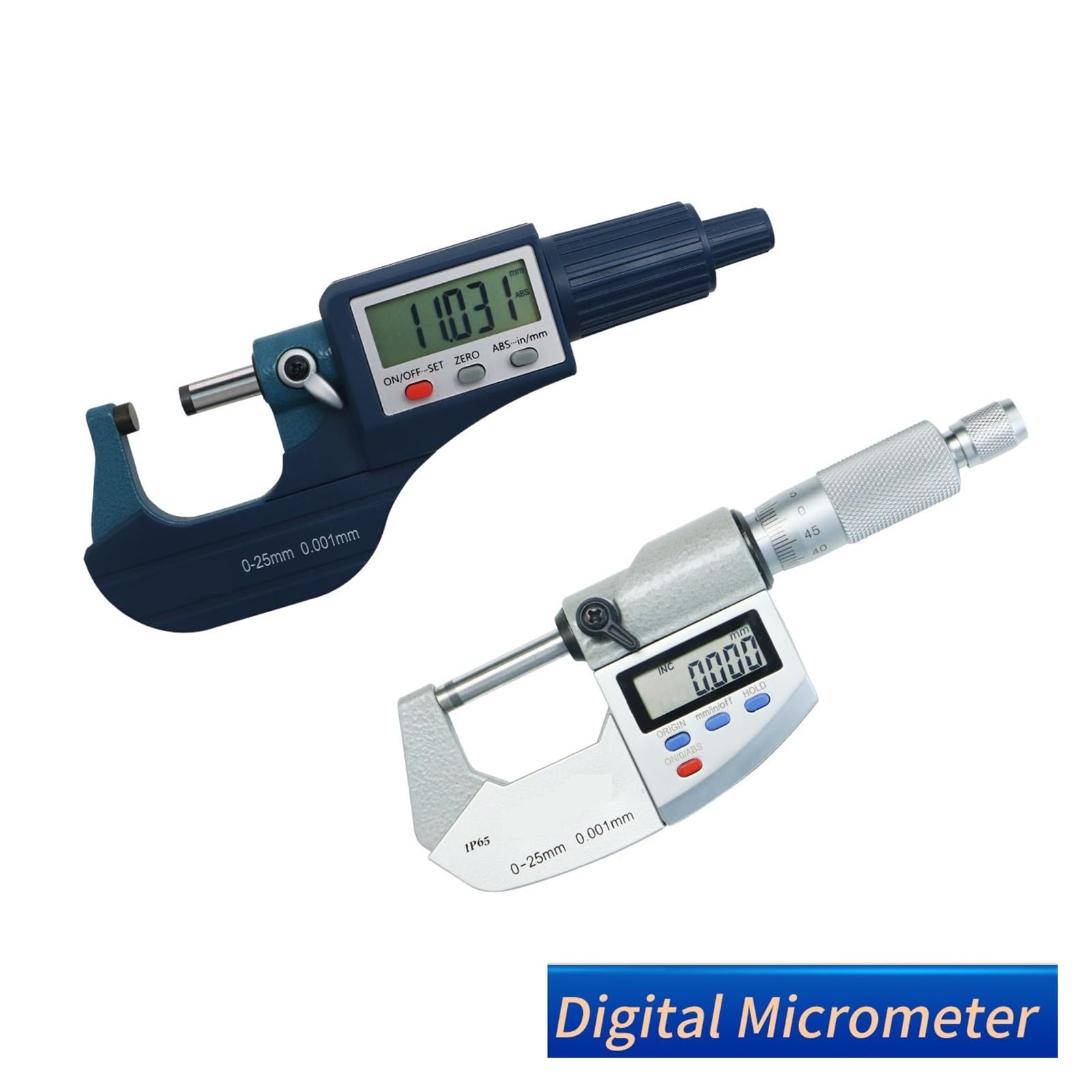Micrómetro digital Micrómetro electrónico exterior 0-25 mm con pantalla LCD extragrande Lecturas fáciles(5202-50)