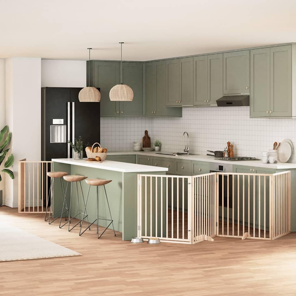 Genérico Puerta para Perros Plegable 10 Paneles Madera de álamo 800 cm,Productos para Mascotas,Productos para Mascotas,Productos para Perros,Casetas y cercados para perros-3155559
