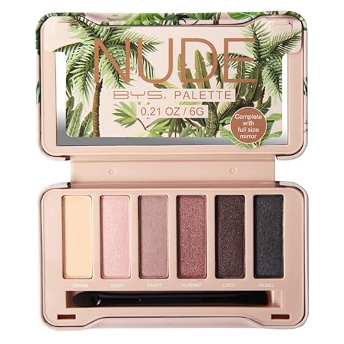 Bys On-The-Go Eyeshadow Palette, 6 Shades With Mirror And Applicator (2-Pack, Nude & Peach) #TOP2