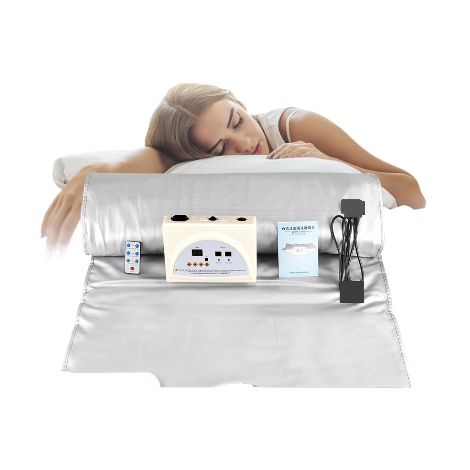 Manta de Sauna ponderada for Quemar Grasa, Adelgazante for Bajar de Peso, desintoxicación de SPA, Manta cafactora con Control Remoto por Infrarrojos for el Cuerpo del hogar para Sauna en casa