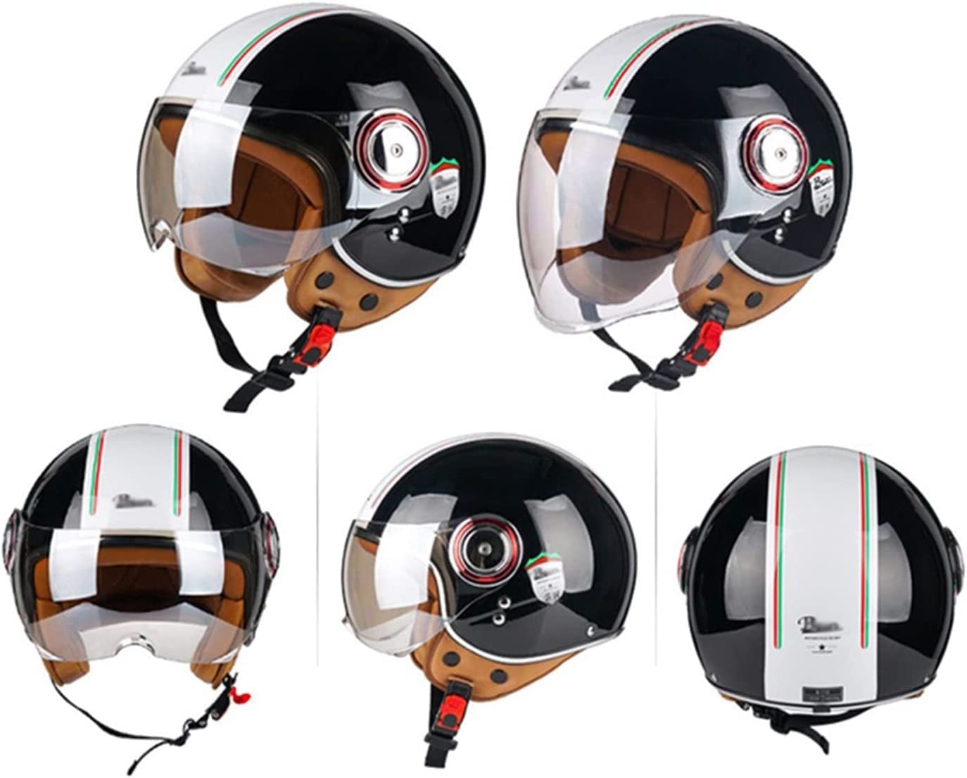 Casques De Moto Jet Vintage Bluetooth, Casque Ouvert