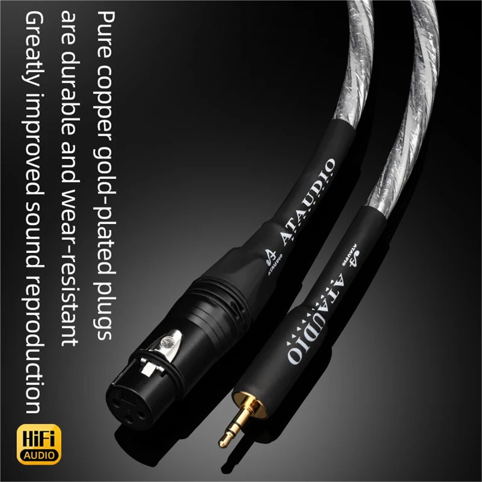 6N pozłacany kabel audio HiFi 3,5 mm do XLRR żeński kabel audio z pozłacaną wtyczką do wzmacniacza stereo 3,5 do XLRR męski (3 m)