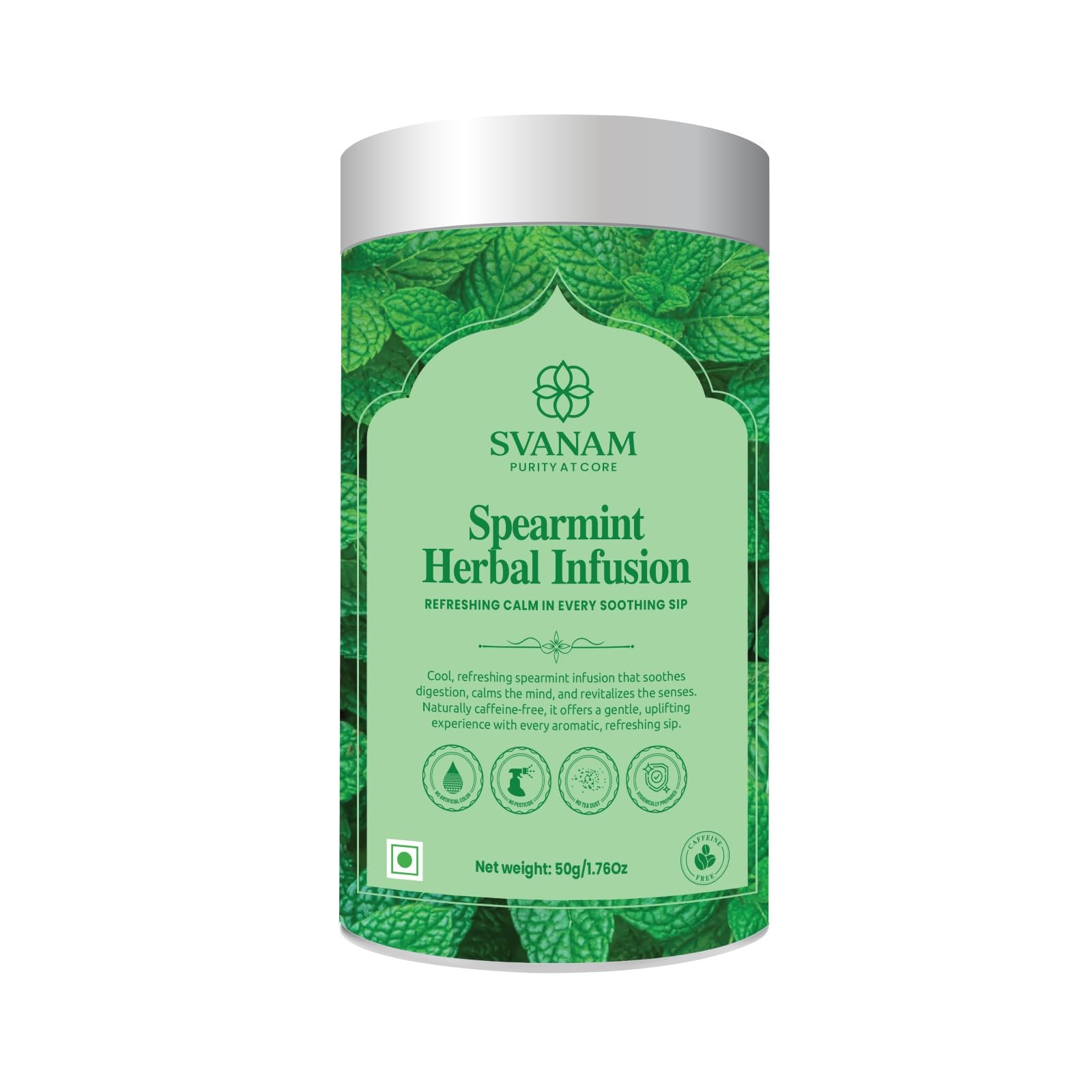 SVANAM Spearmint Tea 50g Caffeine Free Herbal Infusion | Caffeine Free Herbal Infusion-image-36