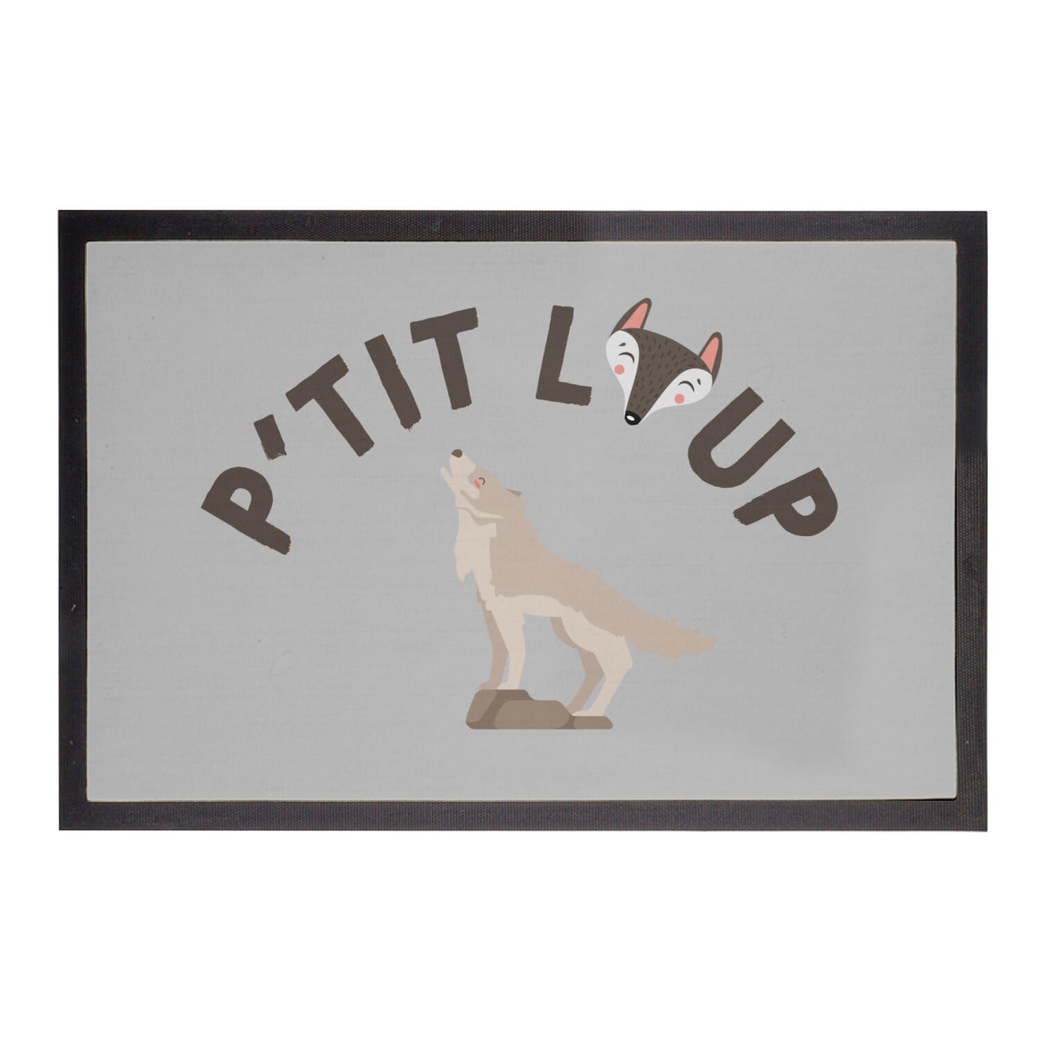 Paillasson gris anti-saleté P'tit Loup 75x50cm pour stopper les traces de pas