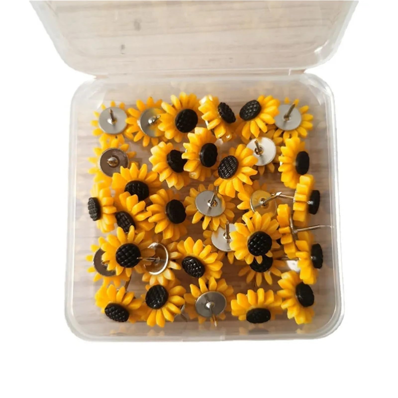 120pcs Thumbtack Sunflower Shape Push Pins Thumb Tacks Decoration Tack Board Bulletin Drawing Office Binding Supplies for Bulletin Board Cork Board Map