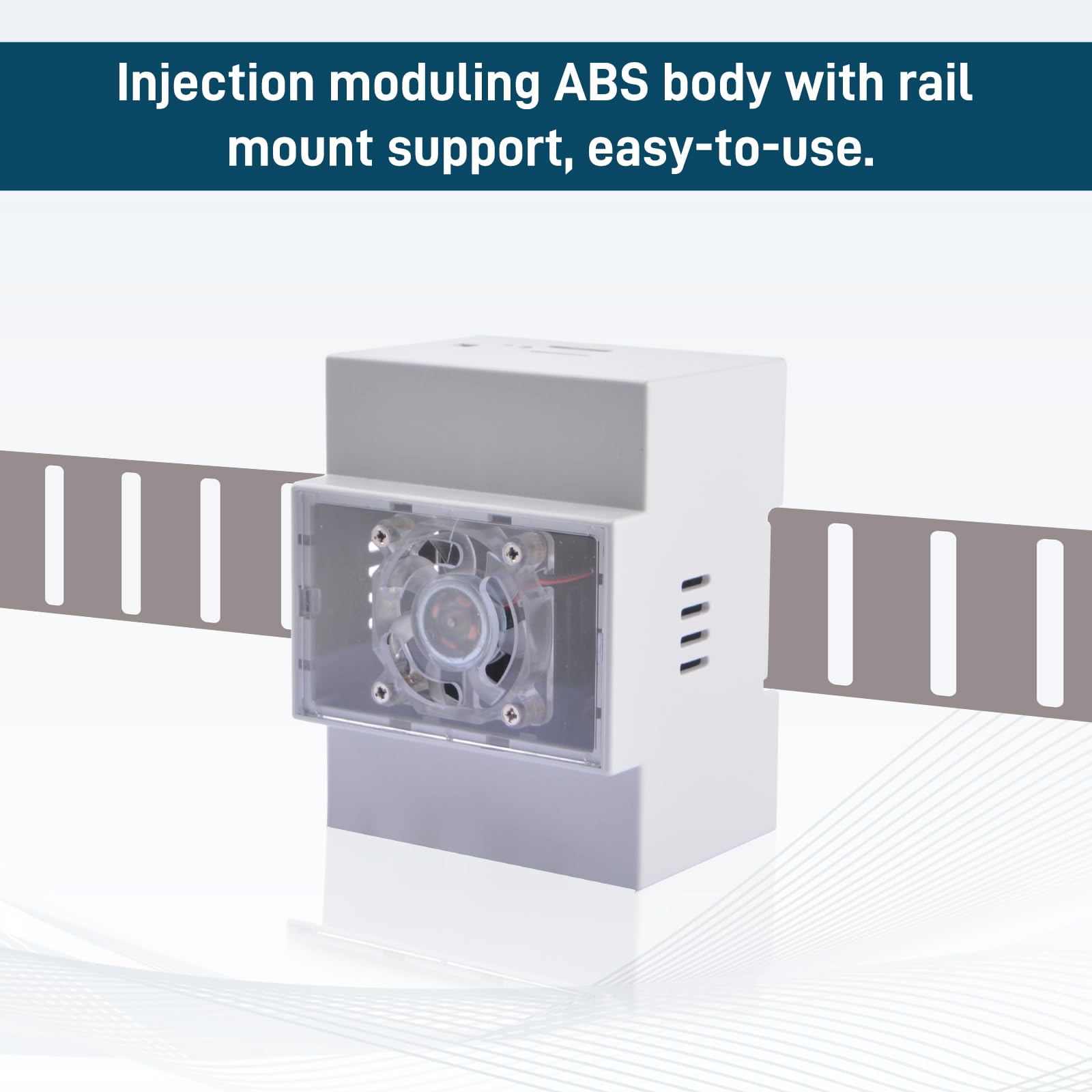 GeeekPi Raspberry Pi 5, alloggiamento DIN Rail ABS con Armor Lite V5 Active Cooler Cooling Fan per Raspberry Pi 5, scatola modulare per pannelli elettrici