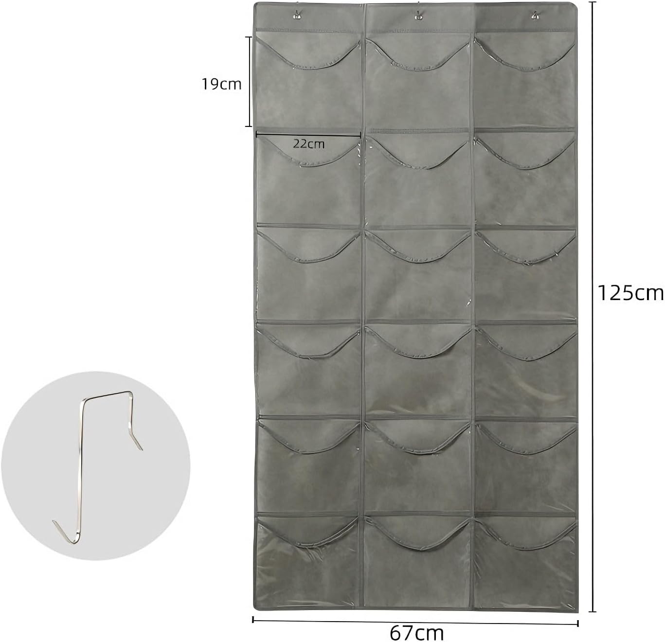 Multi Purpose Hanging Door Holder Featuring 18 Visible Sections Great for Footwear Accessories and Small Items Closet Planner
