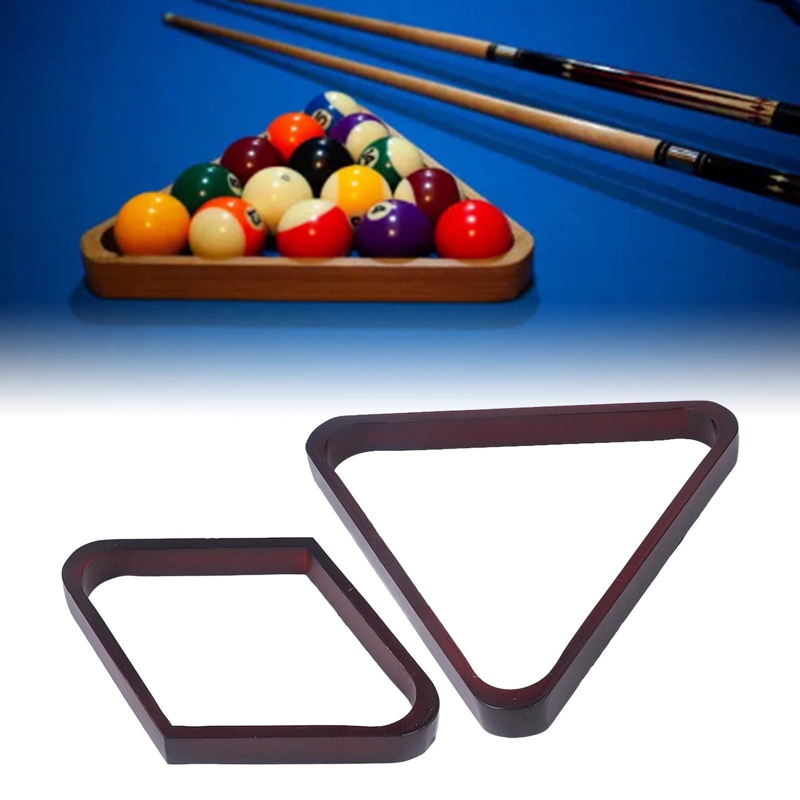 Pool Rack, 9 Ball Triangle Rack Set Billiard Stand in Large Wine Red for Home Game Room and Billiards