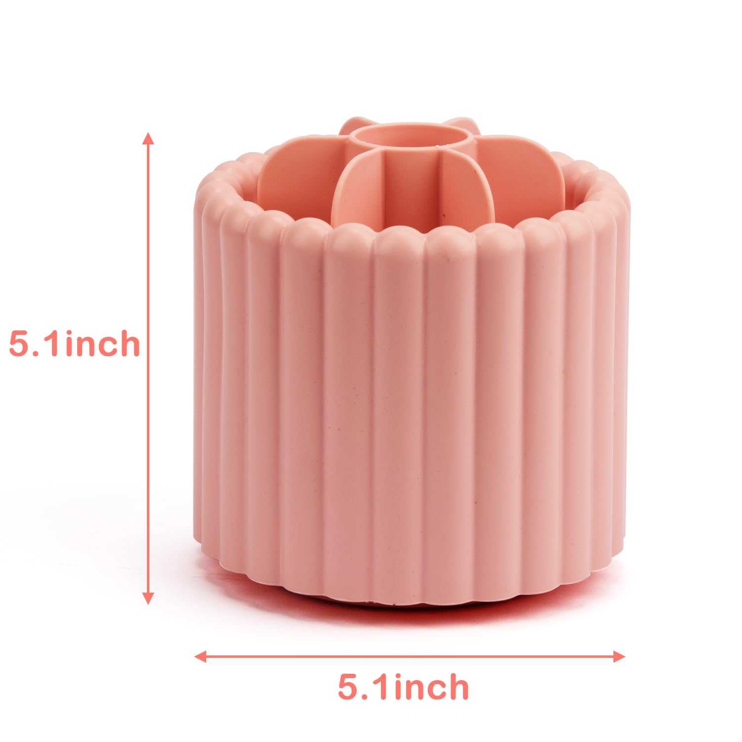 Gobelet rotatif à 360° pour pinceaux de maquillage, organiseur de pinceaux mignons, 7 emplacements amovibles pour coiffeuse, commode, bureau, 12,7 cm | 1 lot