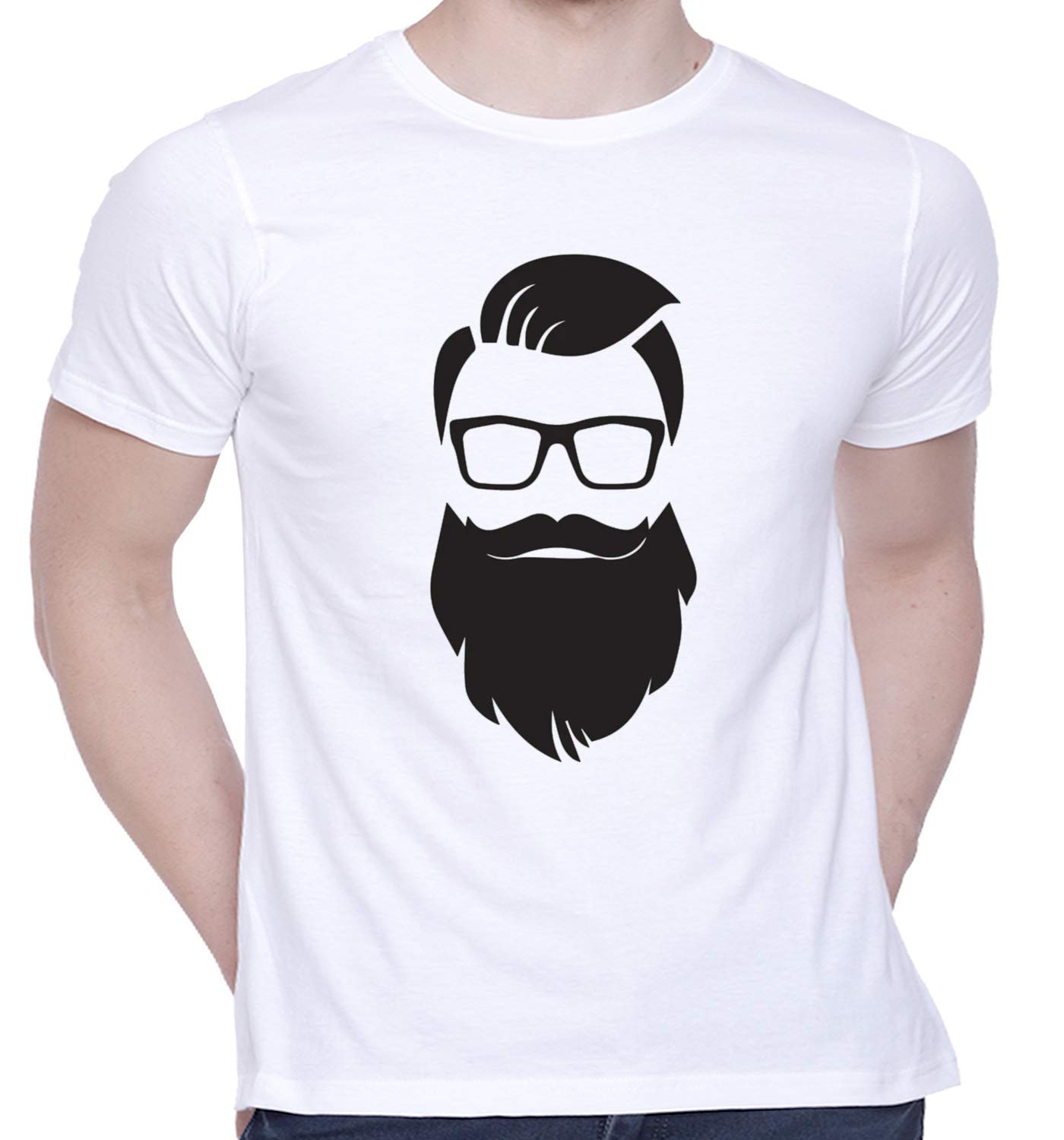 CreativiTGraphic Printed T-Shirt for Unisex Beard Man Tshirt | Casual Half Sleeve Round Neck T-Shirt | 100% Cotton | D00035-27