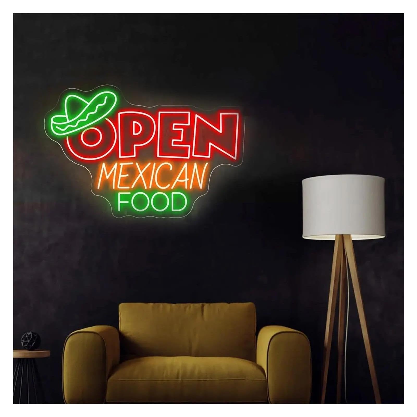 Insegna al Neon Insegna Al Neon Open Mexican Food