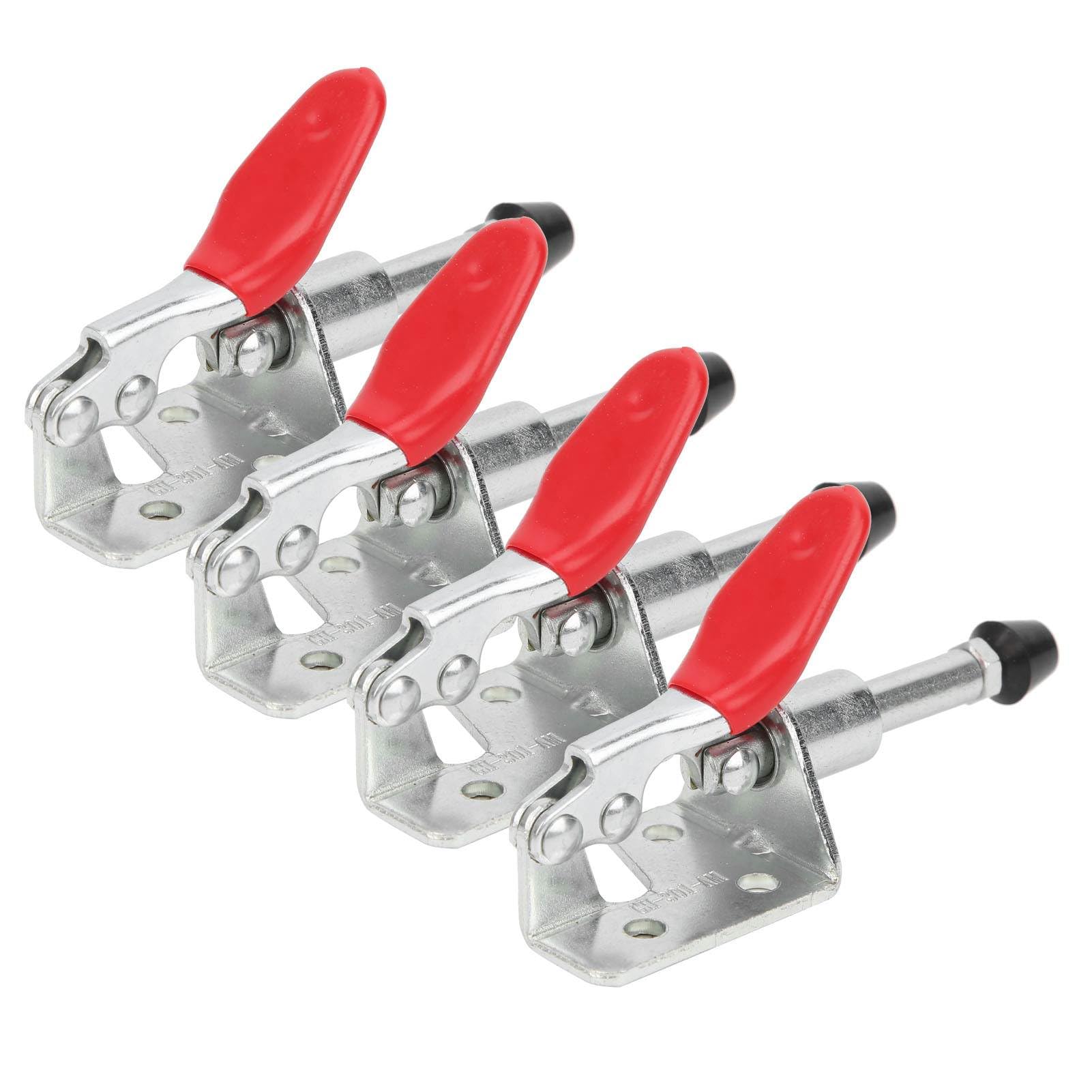 Ausla GH 301 AM Kniehebelklemme, 4 Stück, Verzinktes Eisen, Feste Kniehebelklemme, 45 Kg Tragkraft, 190-Grad-Griff, 16 Mm Hub, für Holzbearbeitung, Schweißen, Elektronische Montage, Handwerkzeug