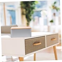 Vista 9 de UPKOCH Lata de té cuadrada con tapa de bambú sellada, recipientes de alimentos, tapas para bolsa de té, cesta de almacenamiento de latas de metal