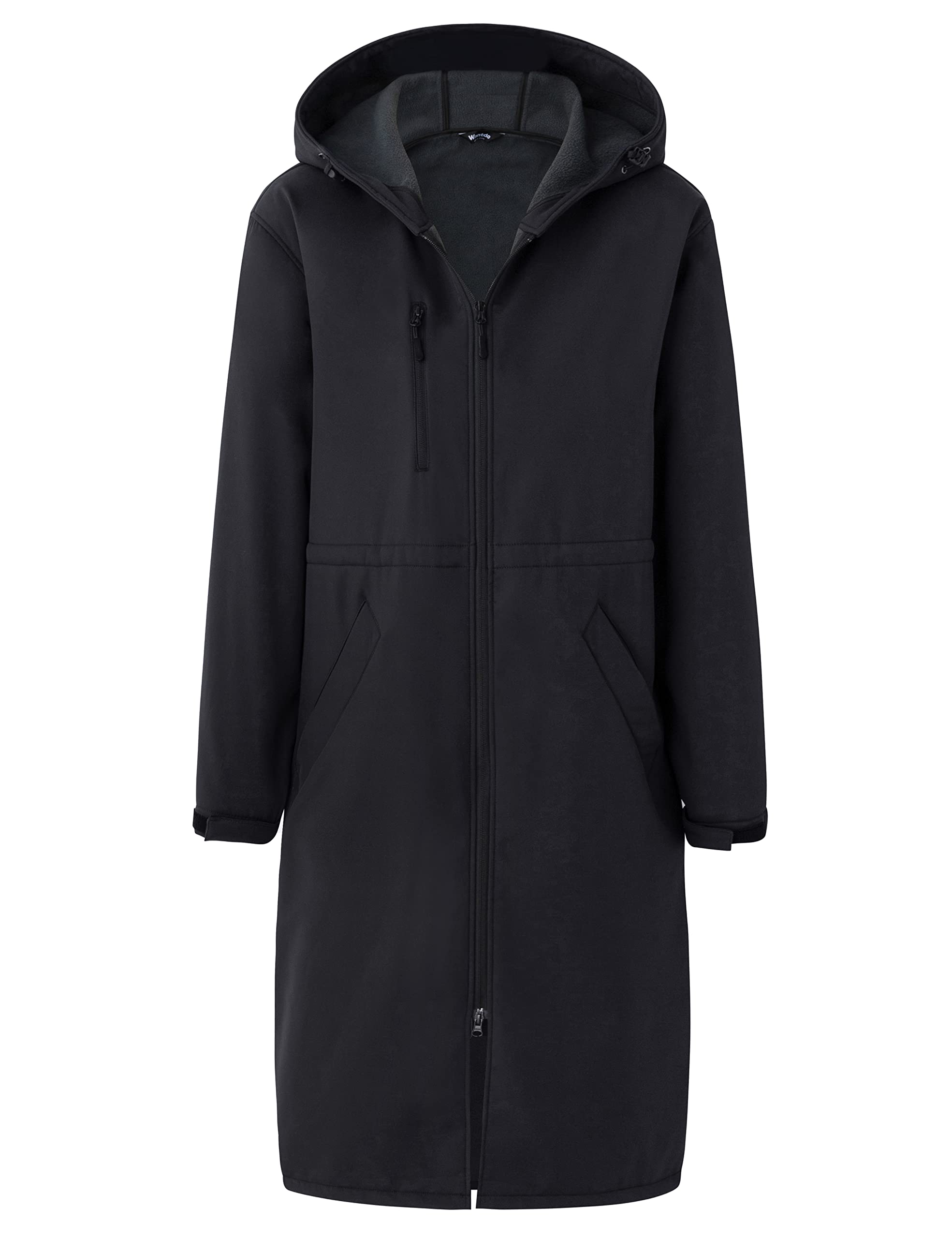 wantdo Youth Waterproof Swim Cover Up Long Warm Parka Jacket Swim Coat Black XXS