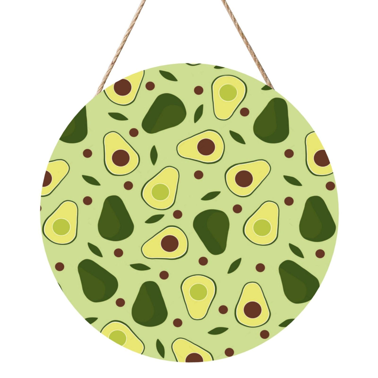 InOmak Avocado Vintage Avocado, Round Wood Panel Painting 12 in, Wall Hanging Painting For Home