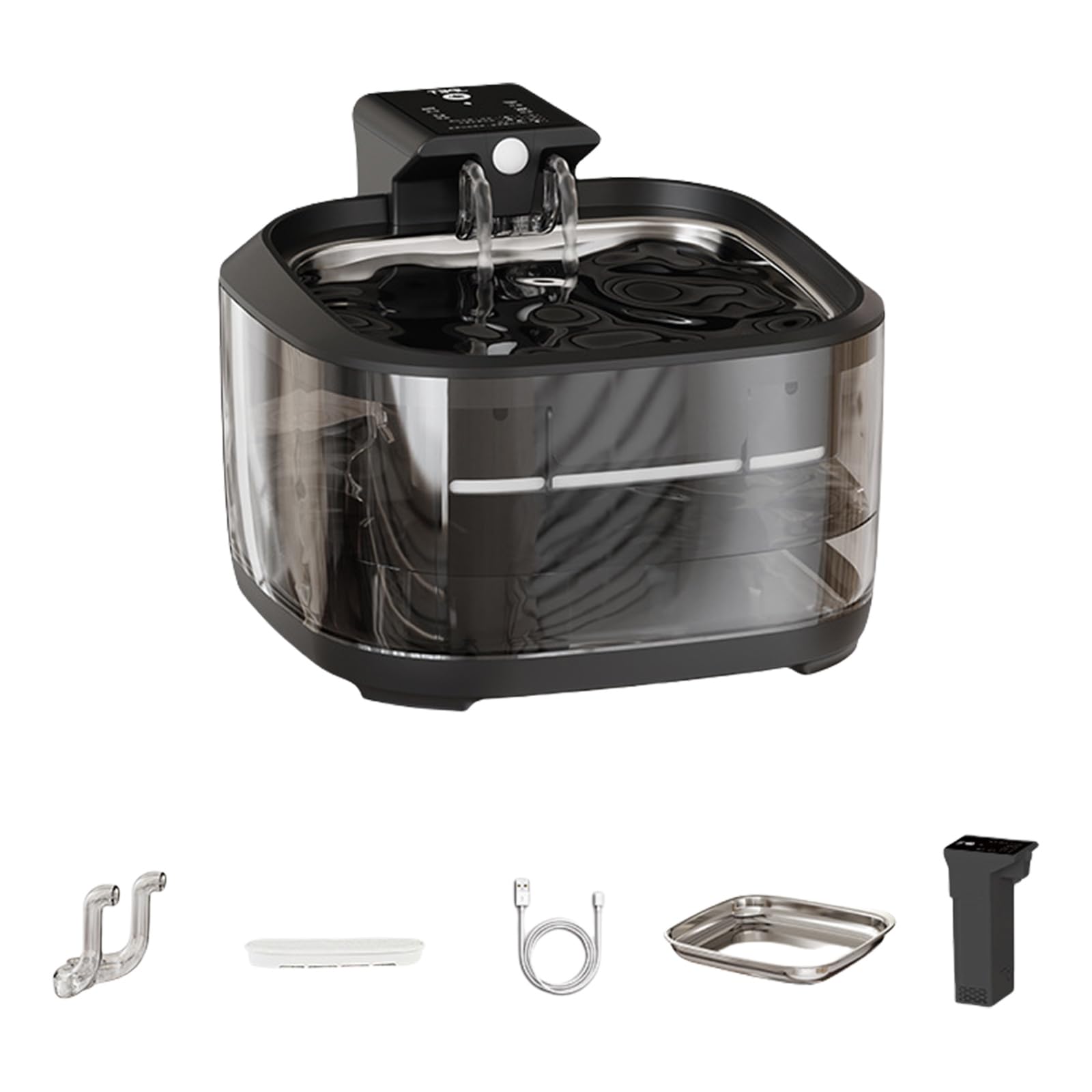 Fuente de agua para gatos, 4,5 L, recargable por USB, dispensador automático con filtración, diseño de funcionamiento silencioso, para uso doméstico, fuente de agua para gatos