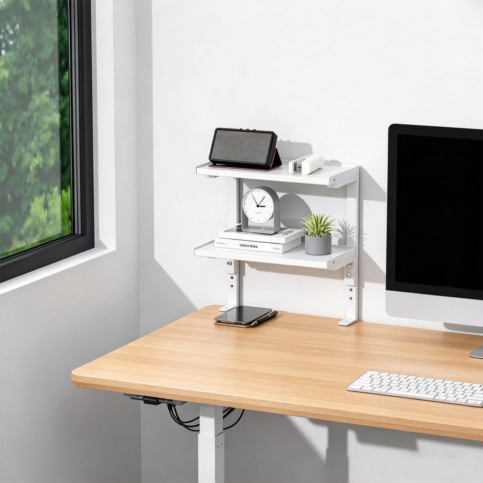 Spacrea 2 Tier Desk Shelf - Clamp On Storage -2