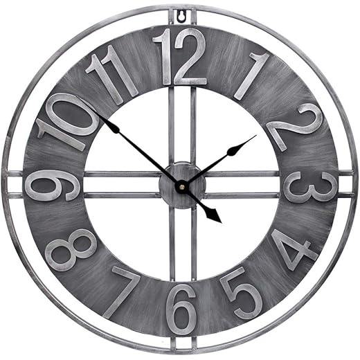 30-inch Solid Metal Retro Farmhouse Clock