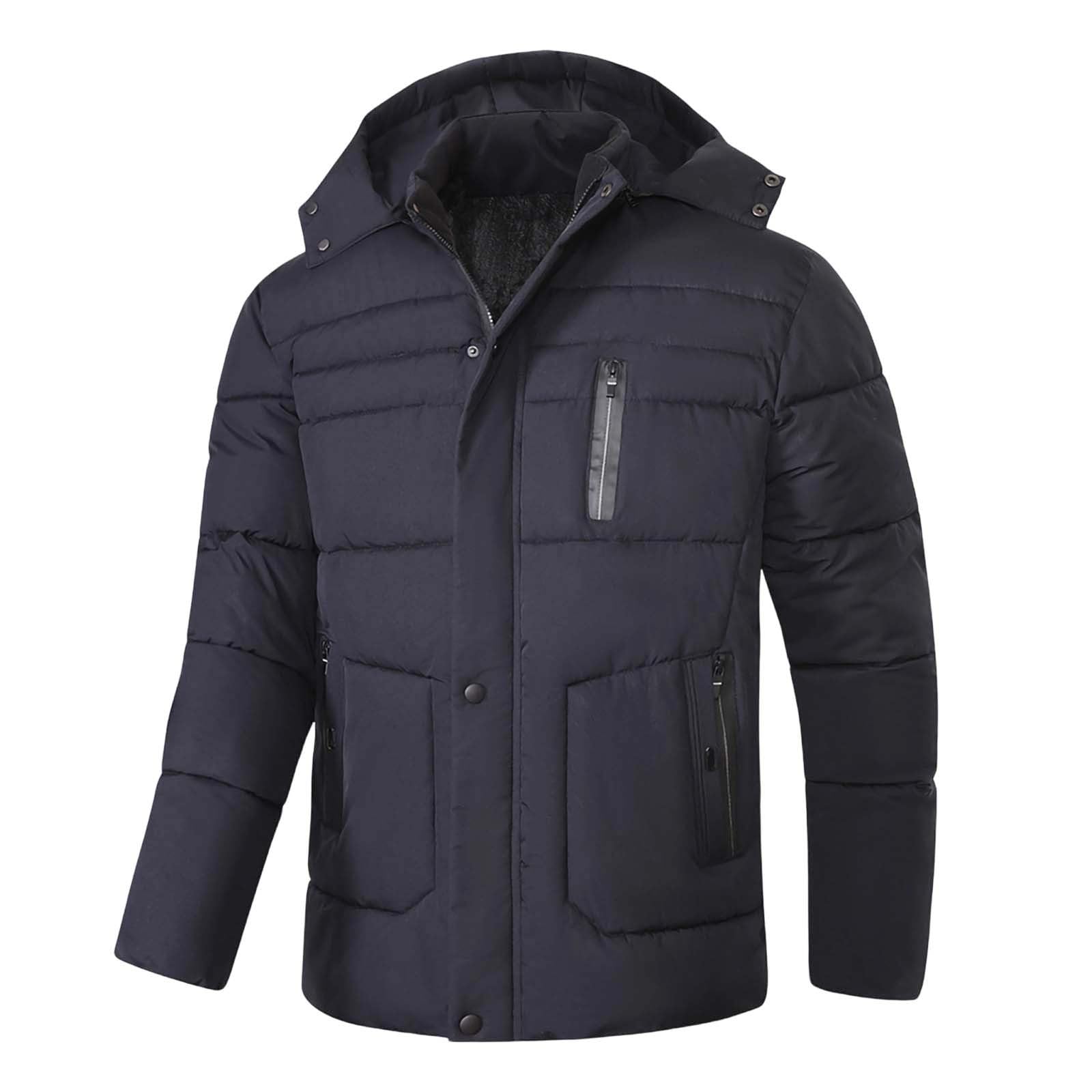Winterjacke Herren Warme Outdoorjacke mit Kapuze Große Größen Daunenjacke