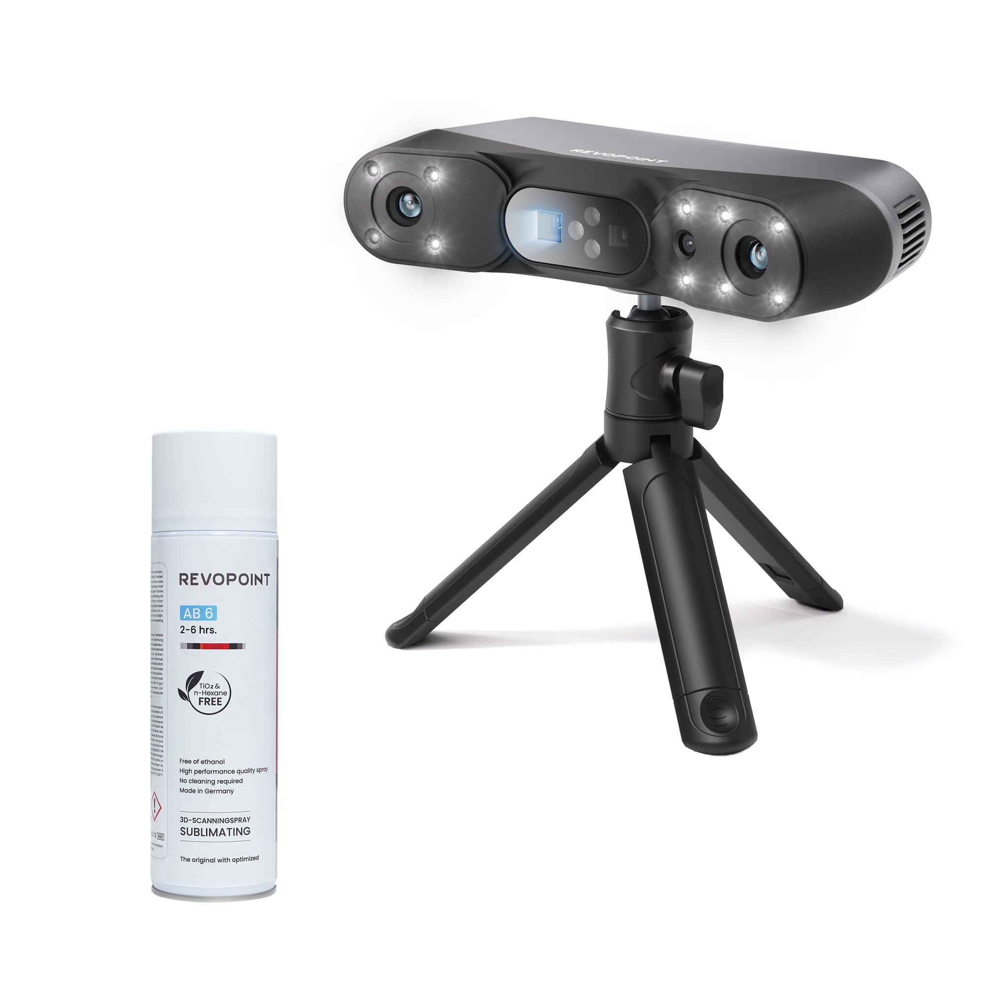 Revopoint Scanner 3D POP 4 Standard & AB-6 Spray Scanning 3D per Scanner 3D, per Superfici Riflettenti