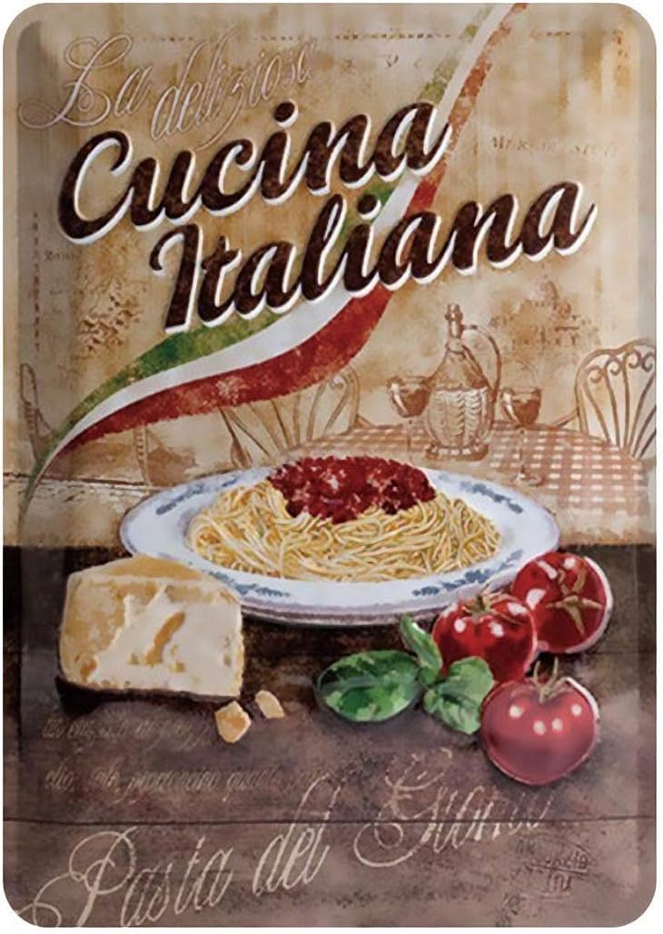 Vintage Metal Sign - cucina Italiana Fast Food Shop Tin Sign Wall Decor Prints (1)