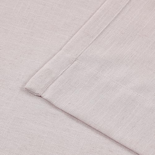 Image of Vision Home Soft Pink Pinch Pleated Semi Sheer Curtains Textured Linen Blended Light Filtering Window Curtains 84 inch for Living Room Bedroom Pinch Pleat Drapes with Hooks 2 Panels 40 inch Wx84 L
