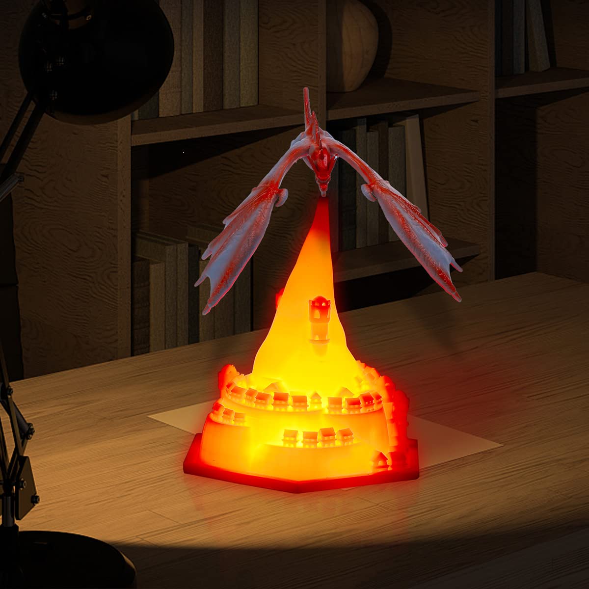 3D Dragon Lampe Veilleuse Enfants Dragon Lampes Feu Respiration Dragon Lampes USB Charge Garçons Filles Chambre Lampe De Bureau 3D Dinosaure Lampe Chambre D'enfants,Fire dragon