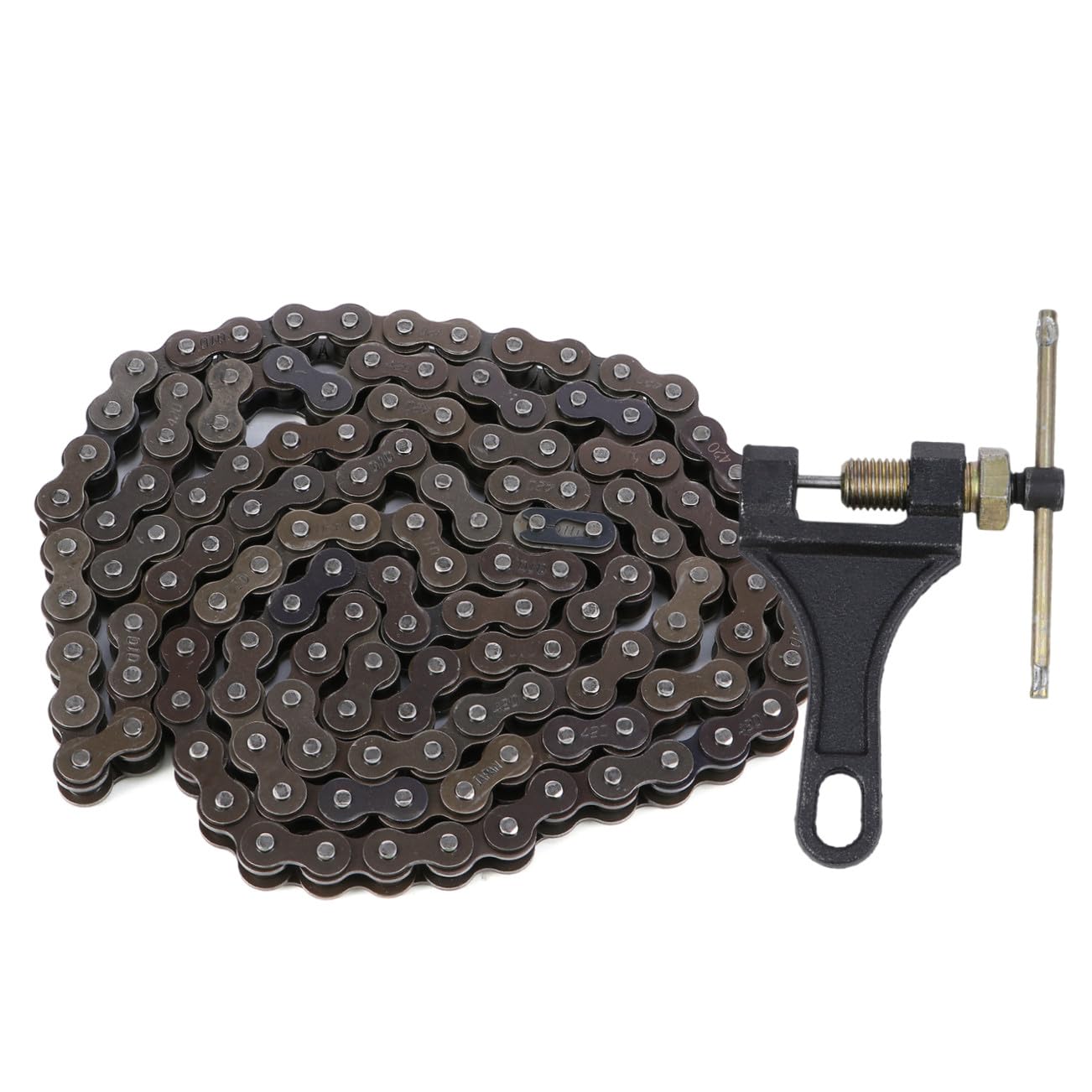 Offroad Motorradkette Glieder Ersatzkette mit Kettennieter Langlebige Metallkette für Dirt Bike und Cross Motorrad