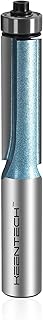 KEENTECH Extra Long Flush Trim Router Bits with 1/2" Shank, 1/2" Cutting Diameter, 1-1/2" Cutting Depth, C4 Carbide Grade Tipped Flush Trim Bit for Woodworking Beginner and Experts, Blue (KT02042488)