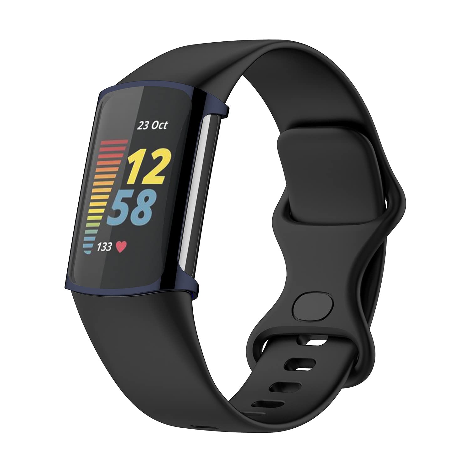 Diruite 4 Pezzi Custodia per Fitbit Charge 6/Charge 5 Pellicola Protettiva,Morbido TPU Scratch Resistant Cover HD Protettiva Schermo